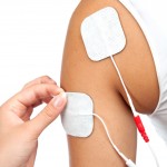 TENS electrodes on arm
